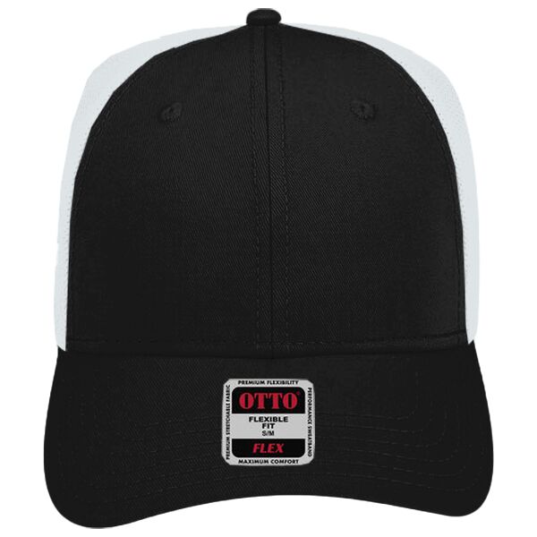 OTTO CAP "OTTO FLEX" Fitted 6 Panel Low Profile Mesh Back Trucker Hat Thumbnail